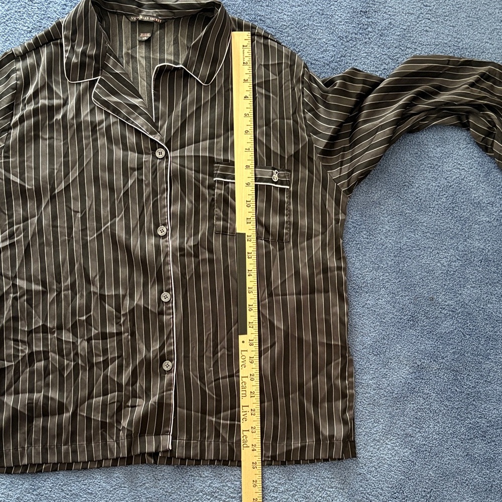 Victoria's Secret Black and Gray Striped Pajama Set - Picture 5 of 8